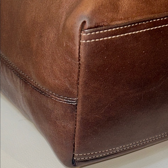 Coach Lily Legacy Turnlock Brown Leather Tote Bag - Picture 10 of 17